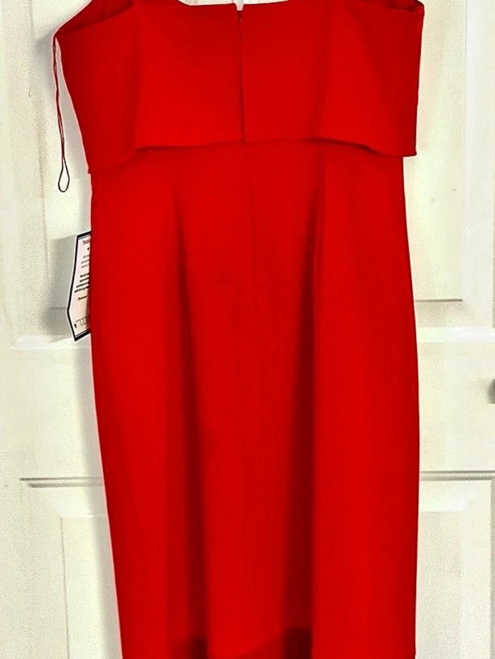 Adrianna Papell Fringed-Hem Midi Sheath Dress Red Size XL
